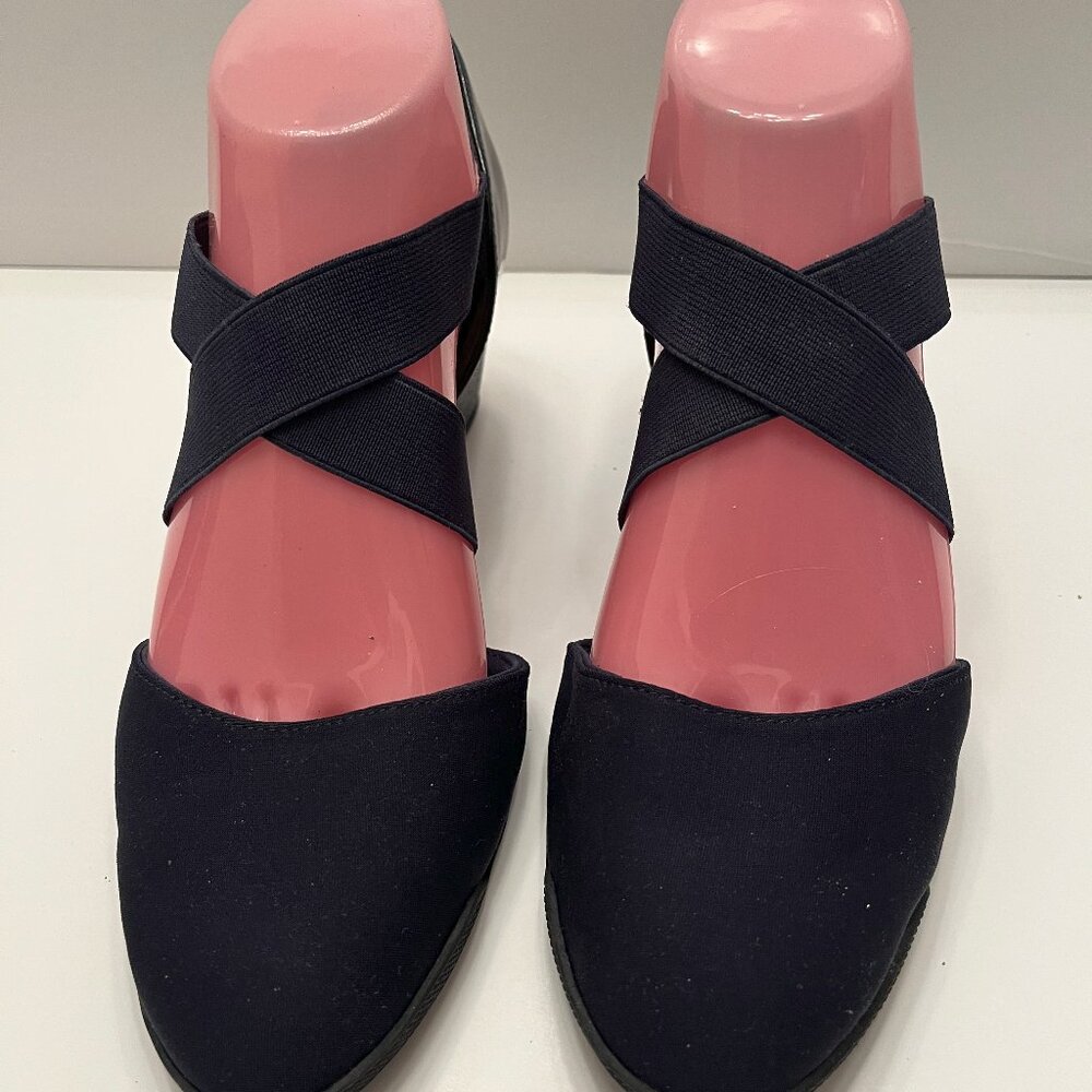 Anne Klein sport wedge, navy blue, size 8